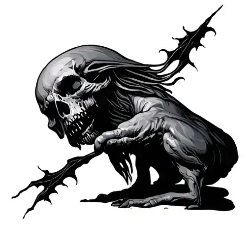 Born Alone Die Alone tattoo design idea