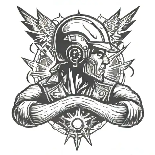 electrician  thunderbolt tattoo design idea