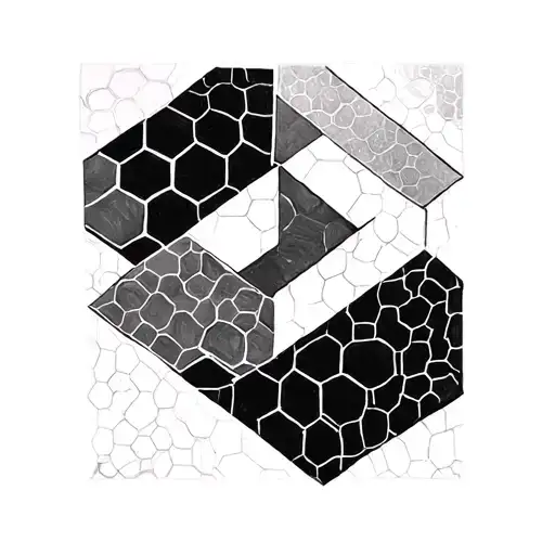 geometric honeycomb pattern tattoo design idea