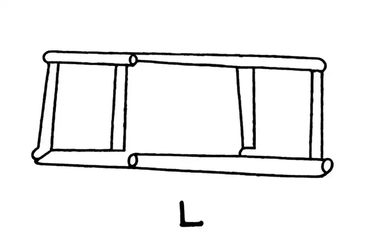 reminiscent of the children's game hangman, five blank spaces with the first space being the capital letter "L" tattoo design idea