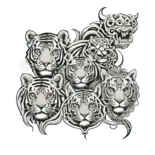 sagar, sher, rekha, kanika and bhoovi tattoo design idea