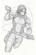 winter soldier marvel tattoo design idea