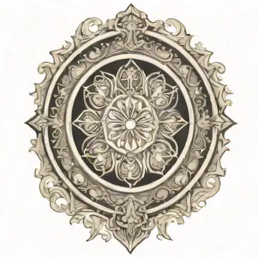 notre dame rose window tattoo design idea