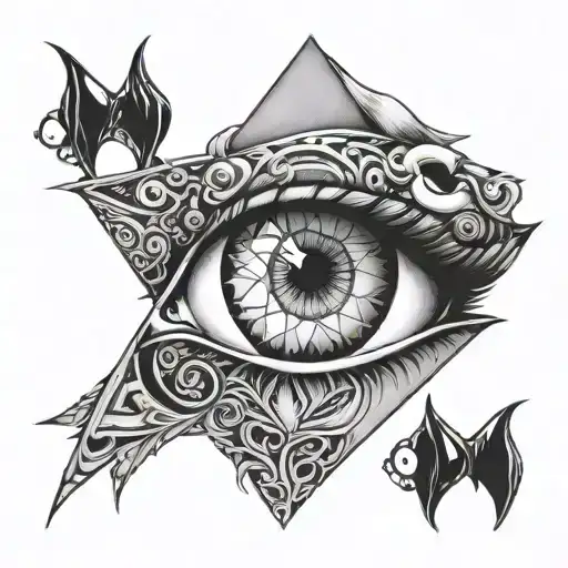 Blue illuminati eye without many details tattoo design idea