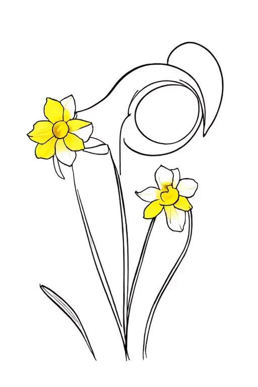 ram, daffodil, 5 tattoo design idea