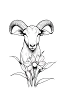 ram, daffodil, 5 tattoo design idea