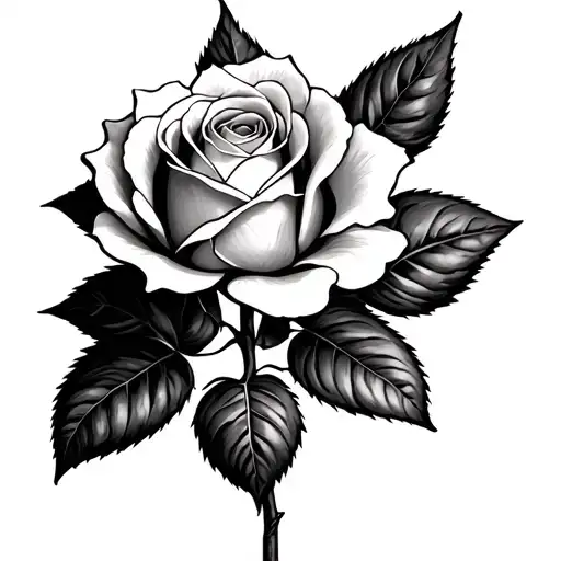 Rose Growing From Concrete tattoo design idea
