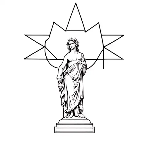 Jojo star with greek statue tattoo design idea