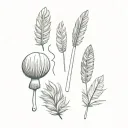mop, feather duster and potato tattoo design idea