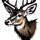 deer head tattoo design idea