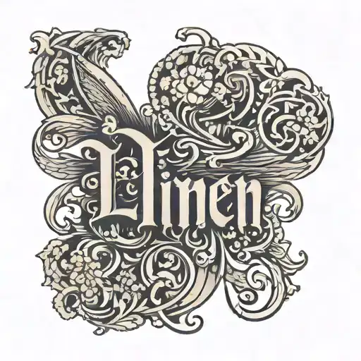 Imagine the word "LIMEN" written in a small, sharp gothic font across the center of the lower back. On the left, dark, t tattoo design idea