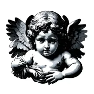 classical art tattoo design featuring cherub tattoo design idea