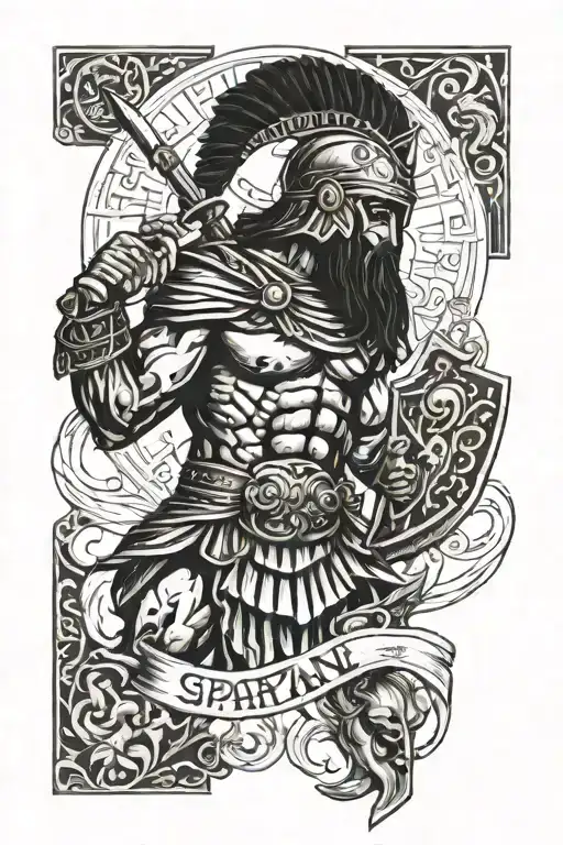 Greek mythology Spartan tattoo design idea