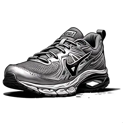 one step at a time running shoe tattoo design idea