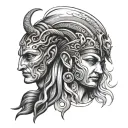 Mythological Gods: Choose a god from Greek, Norse, or Egyptian mythology, with a realistic or stylized representation. Y tattoo design idea