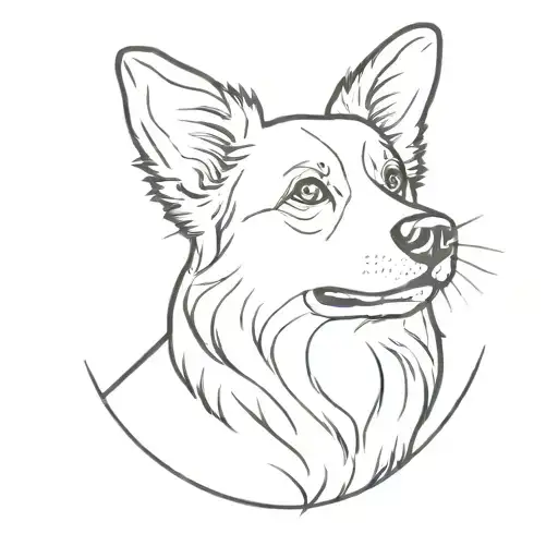 border collie corgi ears tattoo design idea