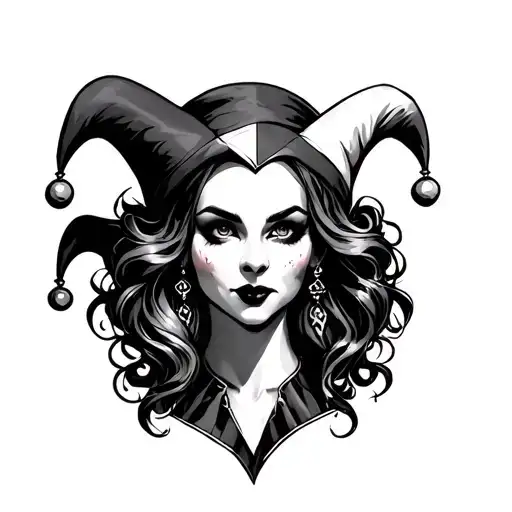 Court Jester female tattoo design idea