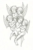 3 baby Angels tattoo design idea