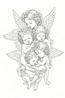 3 baby Angels tattoo design idea