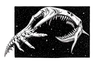 Shark bone hand reaching towards the stars tattoo design idea