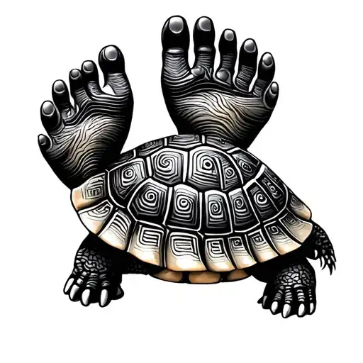 tortoise with Hmong elephant feet print as the shell tattoo design idea