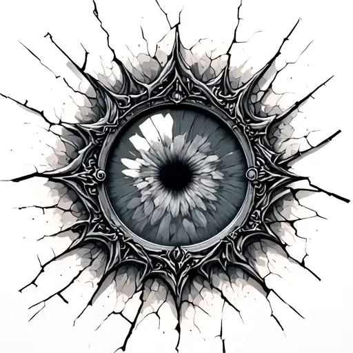 cracked mirror tattoo design idea