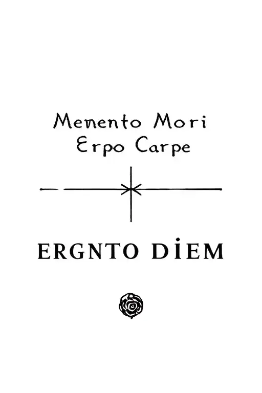 Memento Mori Ergo Carpe Diem quote tattoo design idea