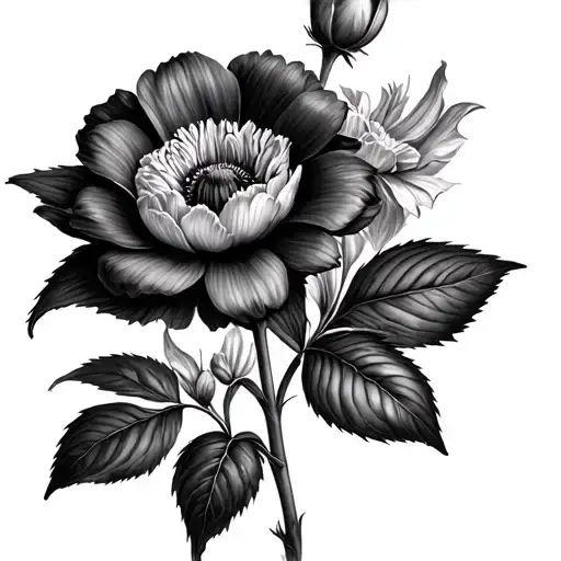 February May june birth flowers tattoo design idea