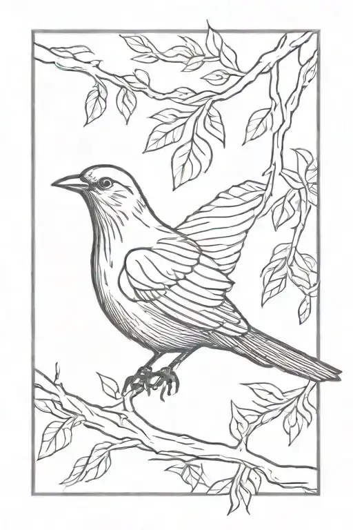 black bird. heart beat line. love you dad. 4/4/51-9/6/23 tattoo design idea