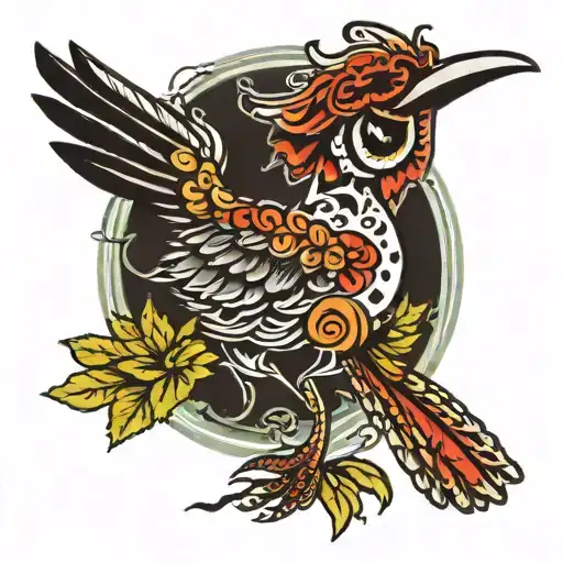 roadrunner day of the dead tattoo design idea
