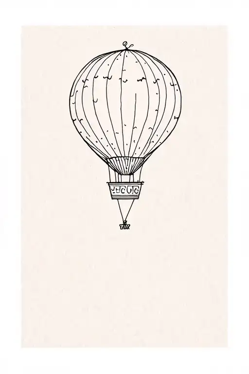 hot air balloon tattoo design idea