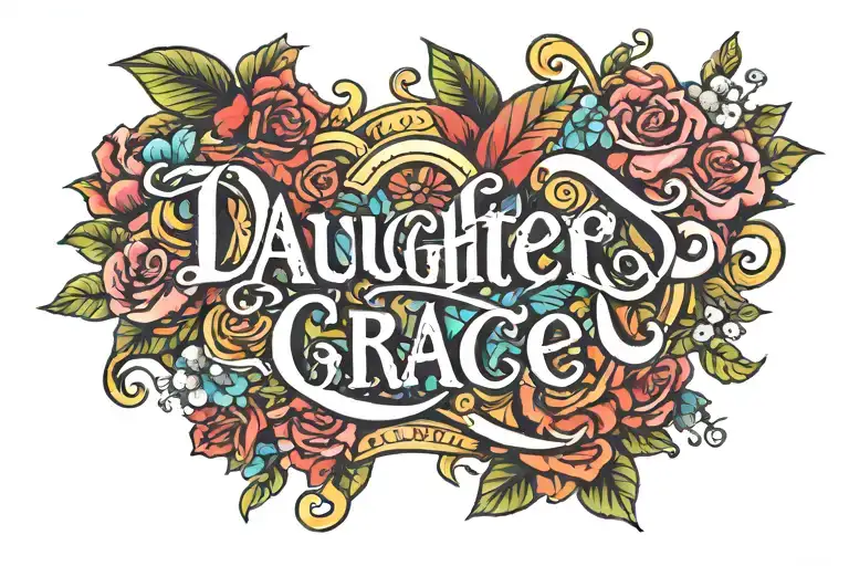 daughters name Grace tattoo design idea