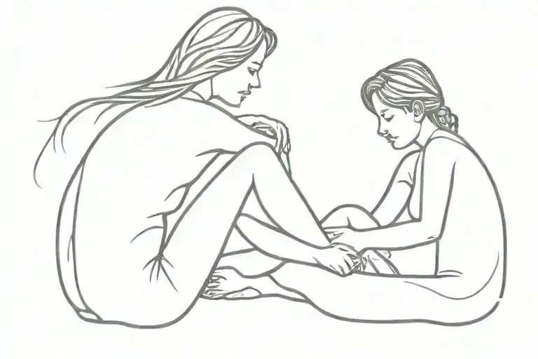 daughters mother tattoo design idea