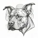 black pitbull sharp ears tattoo design idea