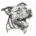black pitbull sharp ears tattoo design idea