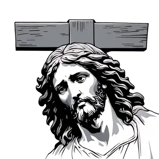 cross with Jesus Christ  tattoo design idea
