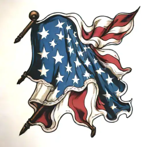 Betsy ross flag tattoo design idea