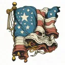 Betsy ross flag tattoo design idea