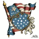 Betsy ross flag tattoo design idea