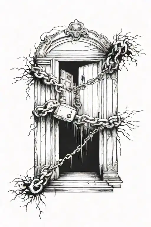 silent hill 4 the room's chained up door tattoo design idea