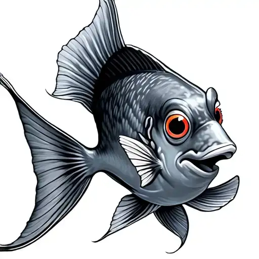 dory fish swimming tattoo design idea