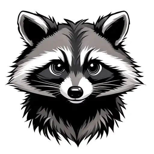 feral raccoon cartoon tattoo design idea