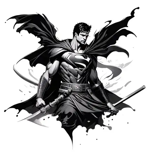 Superman samurai tattoo design idea