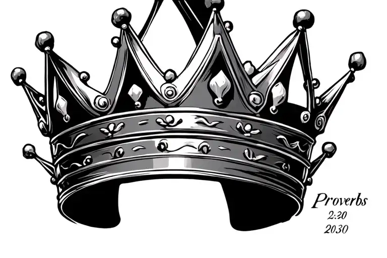 Proverbs 20:30 crown tattoo design idea