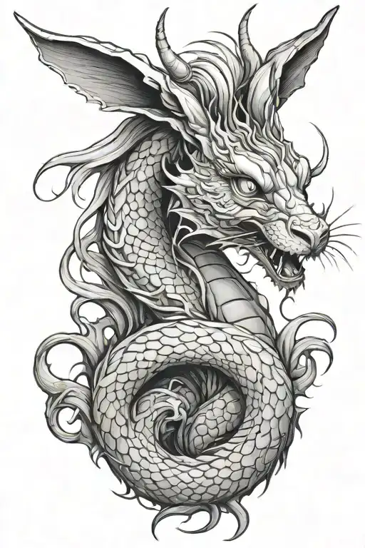 dragon rabbit tattoo design combining tattoo design idea