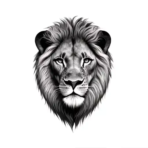 Lion face morphing tattoo design idea