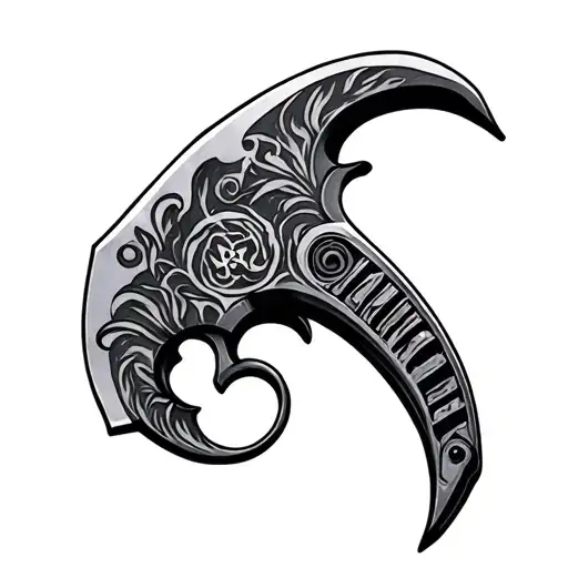 karambit knife tattoo design idea