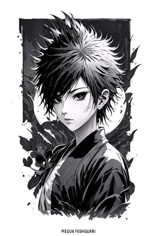 Megumi Fushiguro from Jujutsu Kaisen tattoo design idea