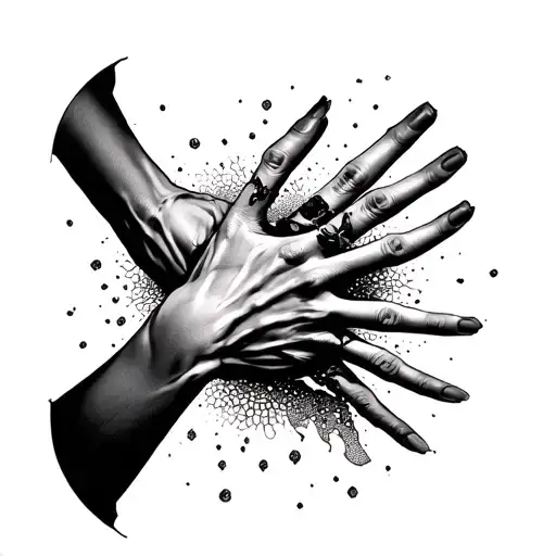 hands ripping through skin tattoo design idea
