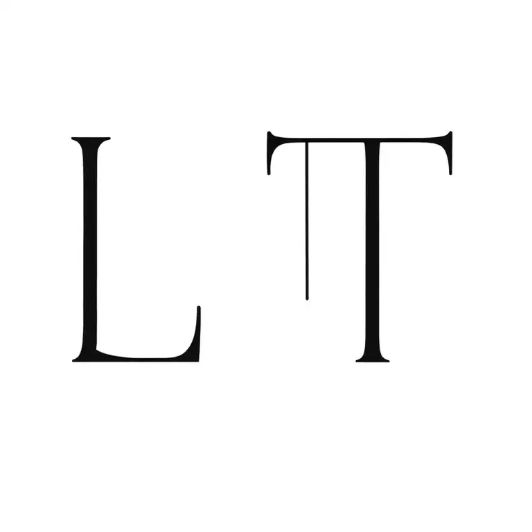 Couple names initials L and T tattoo design idea